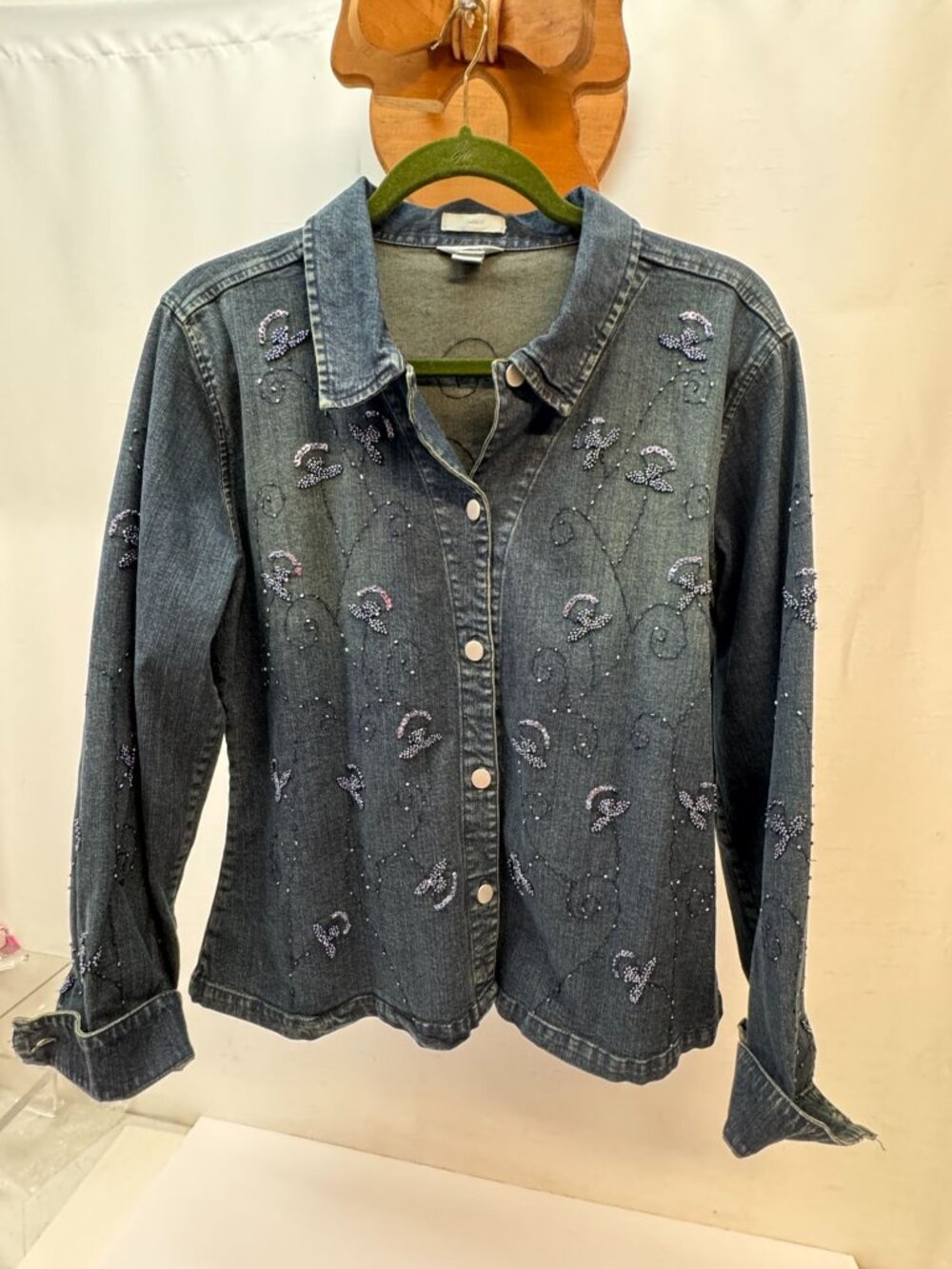 Cristopher Bank denim stretch Shirt Jacket Large 2006